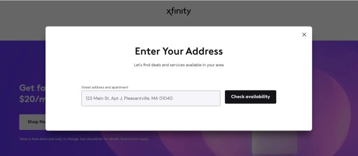 Order xfinity internet