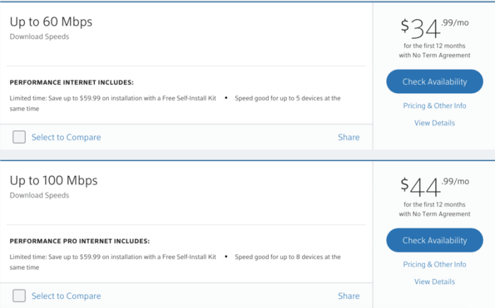 Xfinity new service